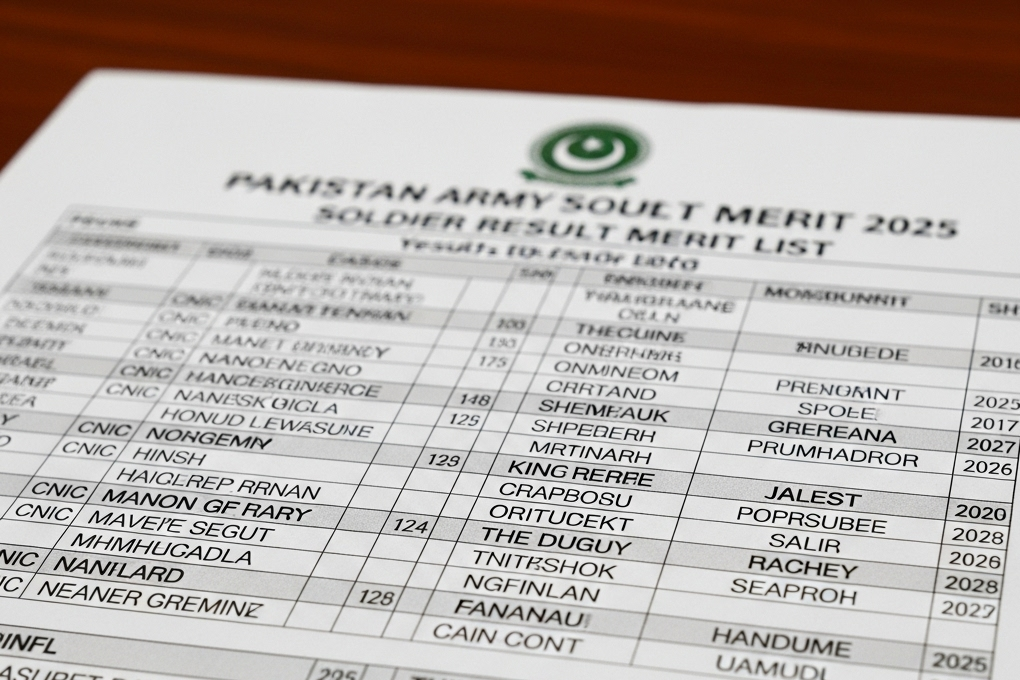 Pak Army Soldier Result 2025 Merit List By CNIC